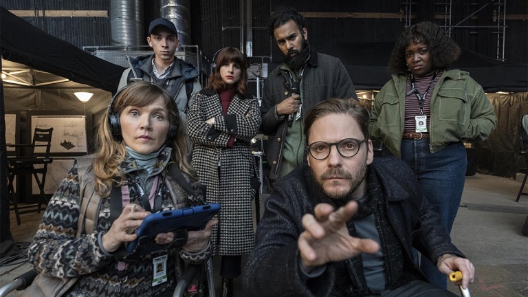 Cast of HBO's The Franchise on the set of a film