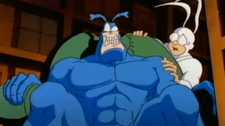 The Tick and Arthur in the '90s Tick cartoon.